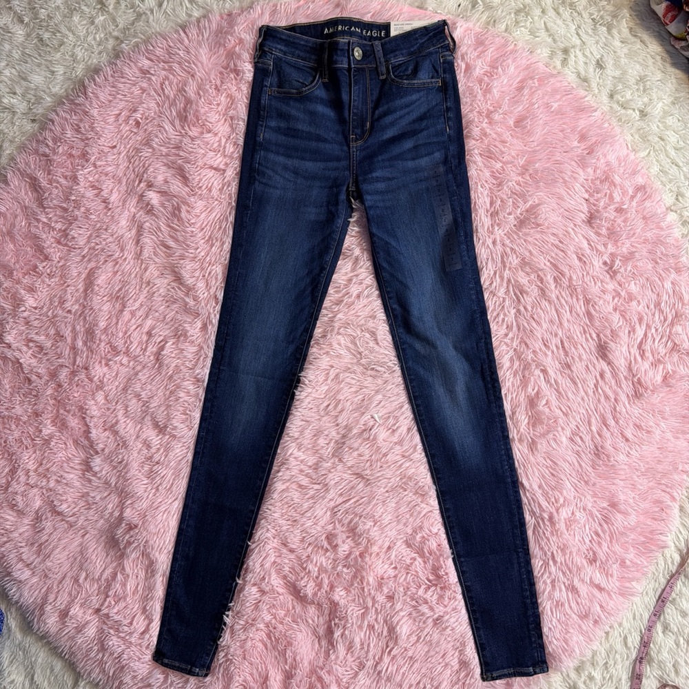 American Eagle Outfitters Women's Dark Blue Skinny Jeans